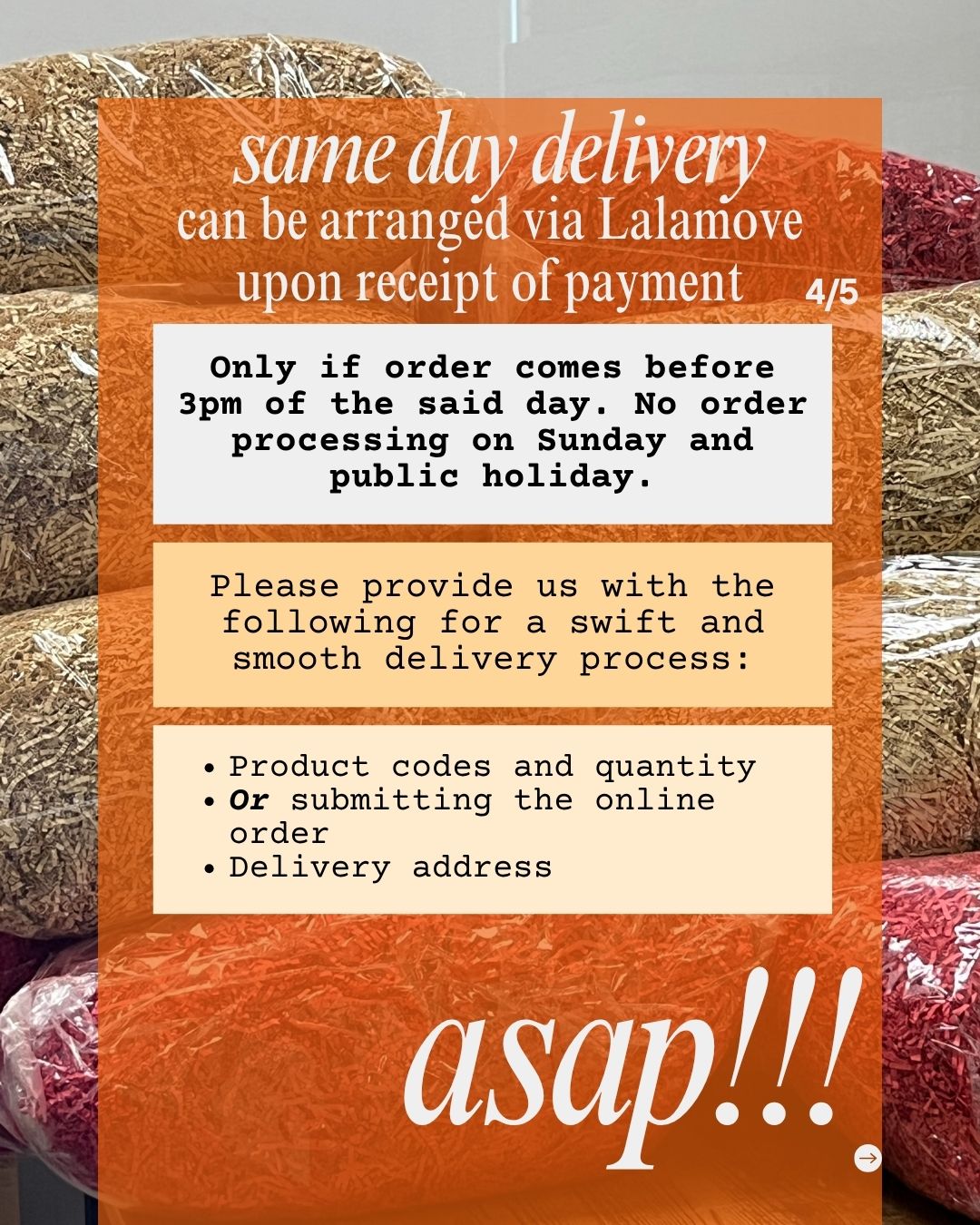 ordering process and delivery 5